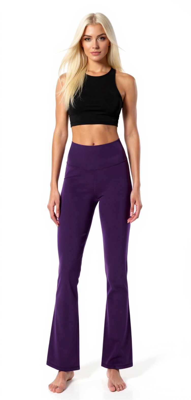 Bootcut Yoga Pants in Pansypurple — The Airport Day Edit style look